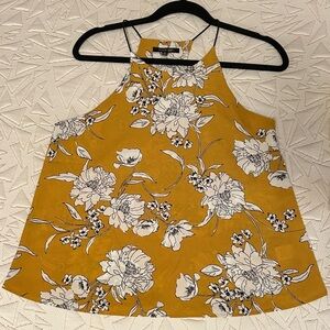 Floral Yellow Sleeveless Blouse